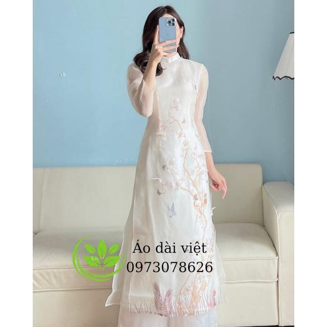 Siêu phẩm áo dài tơ kết đẹp sang chảnh nổi bật hàng thiết kế cao cấp Áo dài cách tân tết giá rẻ