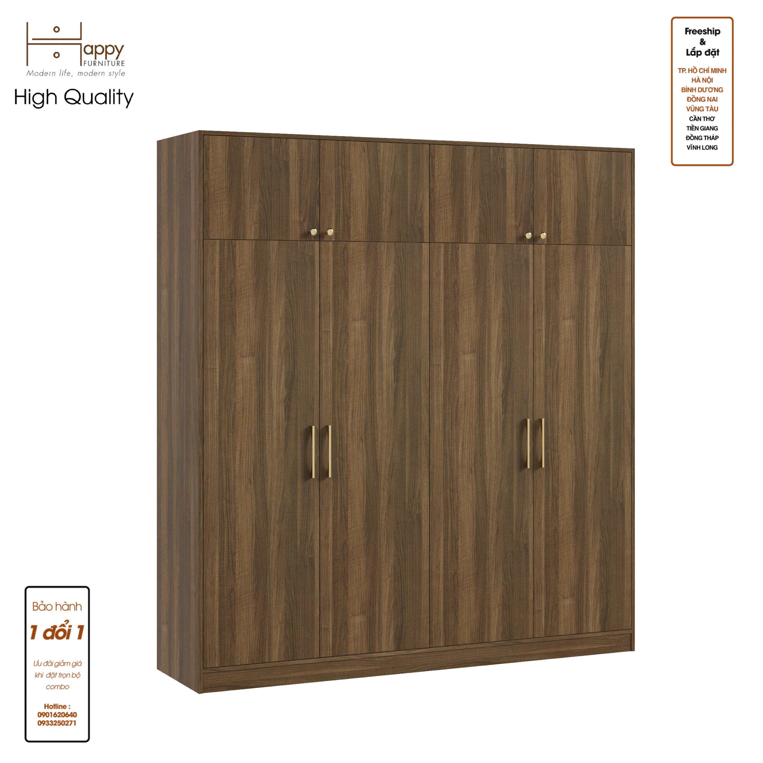 ELEGANT, Tủ quần áo 2mx2m2 , 200cm x 54cm x 220cm , TCM_047