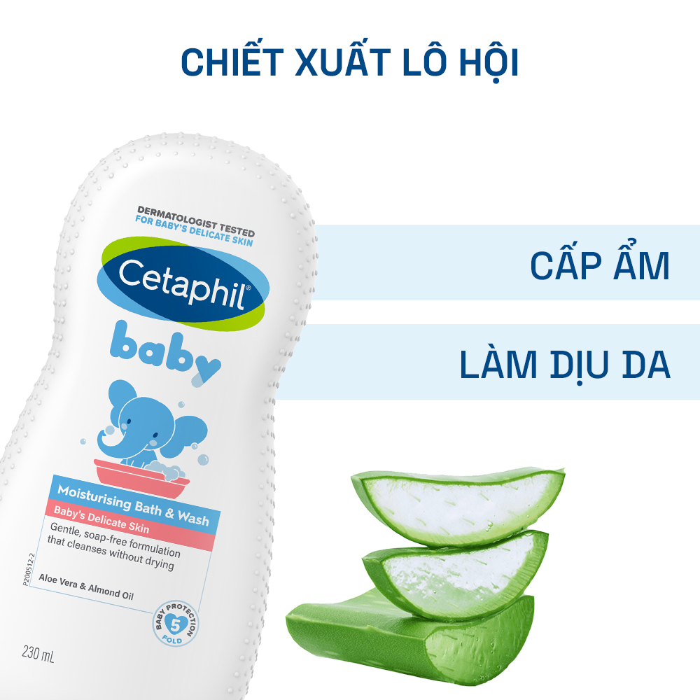 Sữa tắm dưỡng ẩm dịu lành cho bé Cetaphil Baby Moisturizing Bath & Wash 230ml