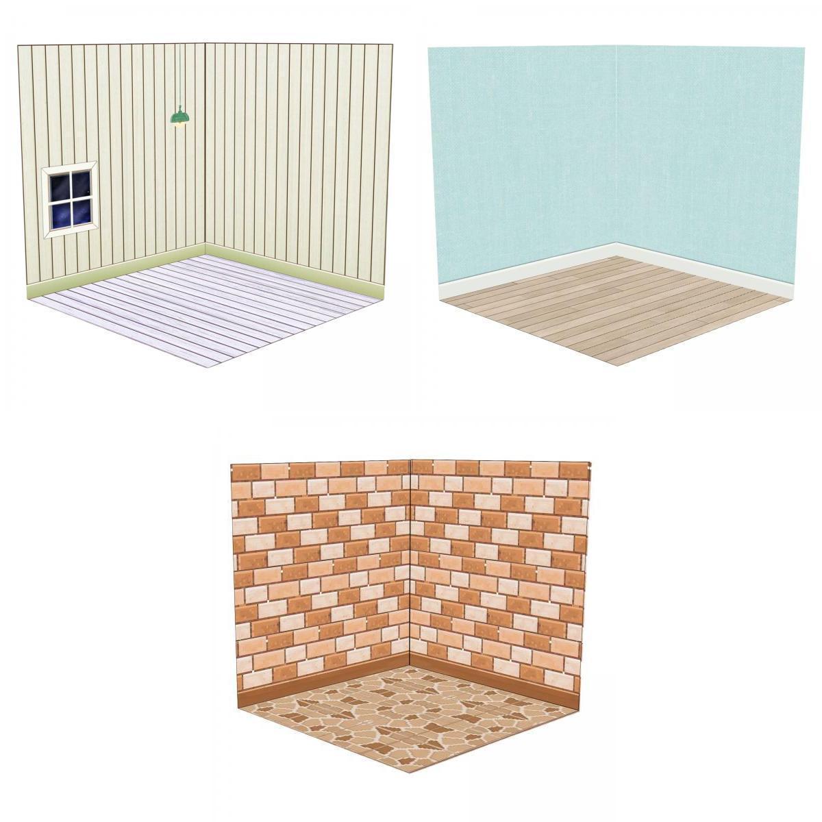 3x 1:12 Dollhouse Display Board Miniature Background Board for Gift