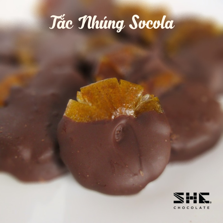 Tắc nhúng Socola - hũ pet 120g - SHE Chocolate - Bổ sung năng lượng, đa dạng vị giác. Quà tặng sức khỏe, quà tặng người thân, dịp lễ, thích hợp ăn vặt