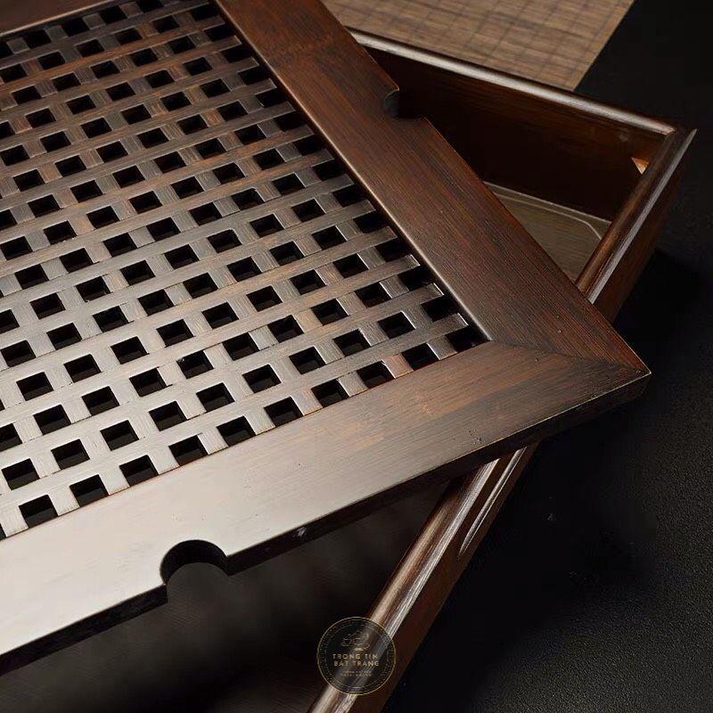 Khay Trà Tre Cao Cấp Vuông Nhỏ Kích Thước 28*28*6,5 KT 08.1