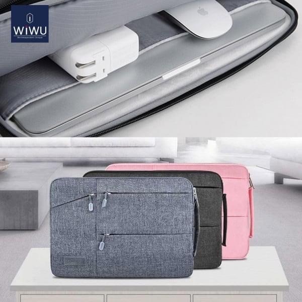 Túi Chống Sốc Wiwu Pocket Sleeve Dành Cho Laptop, Ultrabook Chất Liệu Vải Cao Cấp Canvas Và NyLon - Hàng Chính Hãng