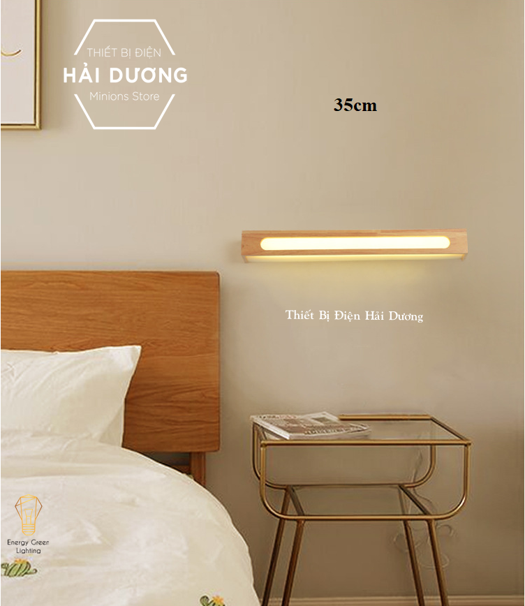 Đèn Tường Trang Trí Decor Hình Chữ Nhật Thân Gỗ Phong Cách Bắc Âu DT-161G - Led Siêu Sáng - Có Video