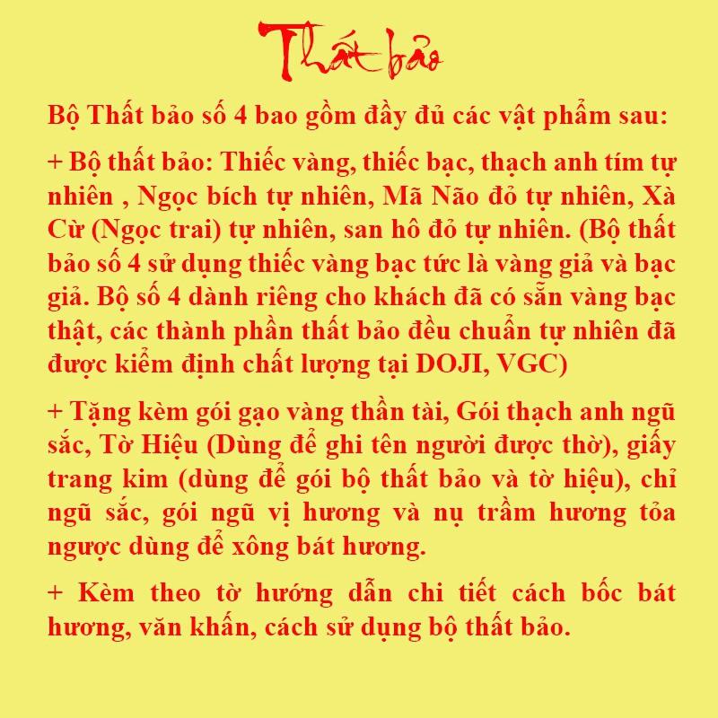 Bộ Thất Bảo, cốt Bát Hương chuẩn, cốt tượng thờ thần tài gia tiên