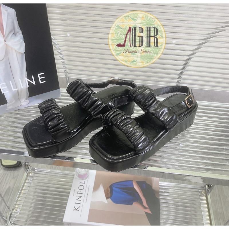 Sandal xuồng 2 quai nhún da siêu mềm cao 3 cm