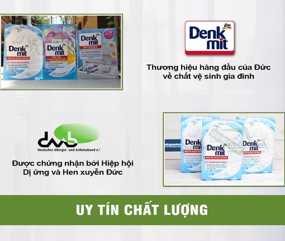 Giấy Tẩy Trắng Quần Áo Denkmit, Tẩy Trắng Hiệu Quả, An Toàn Với Quần Áo, Giữ Vải Bền Màu, Dùng Cho Máy Giặt, Nhập Đức