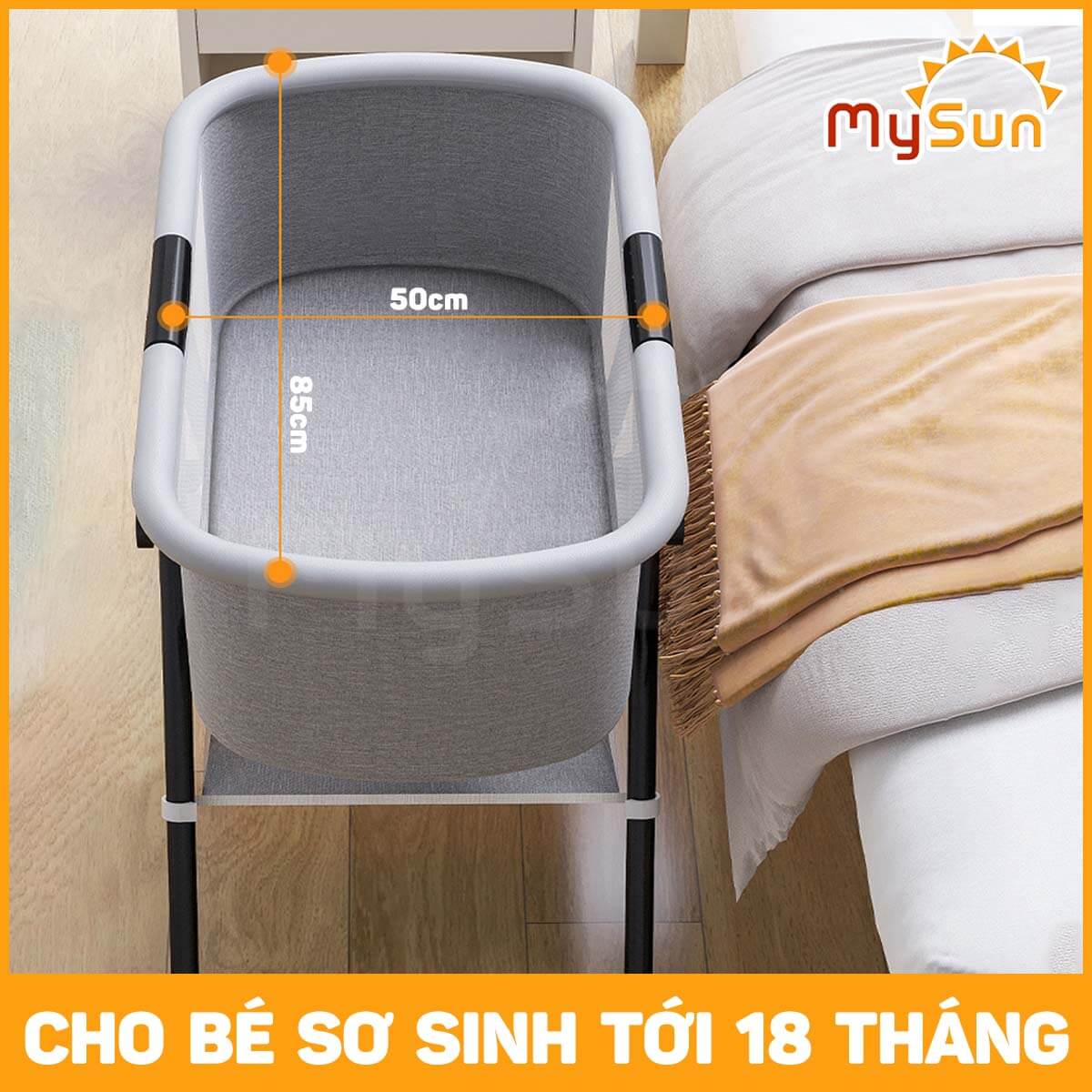 Nôi giường cũi cho em bé sơ sinh ngủ Base MySun