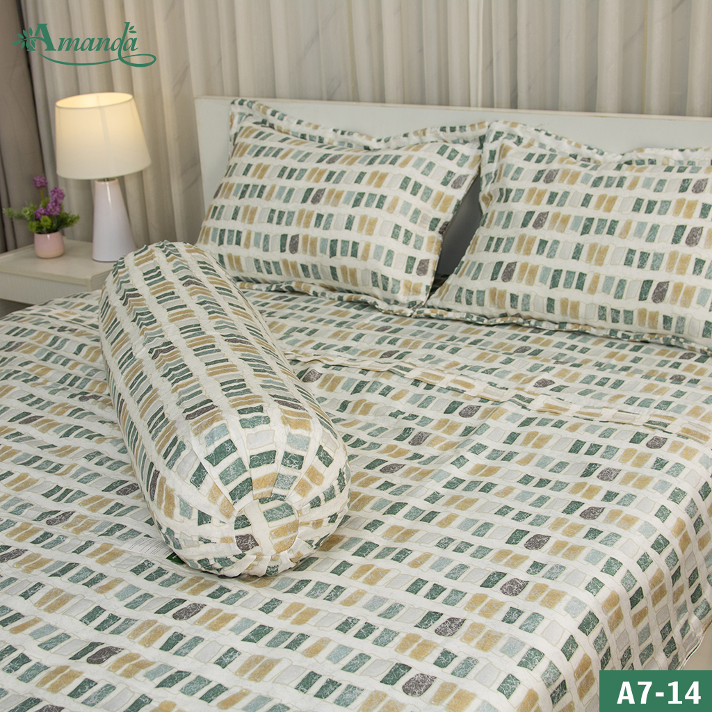 Bộ chăn ga gối tencel tơ tằm cực kỳ mát mịn Amanda