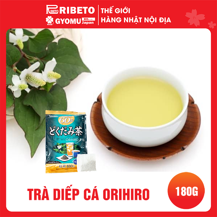 Trà diếp cá Orihiro 180g ( 60 gói ) giúp thanh lọc cơ thể - hàng nội địa Nhật Bản