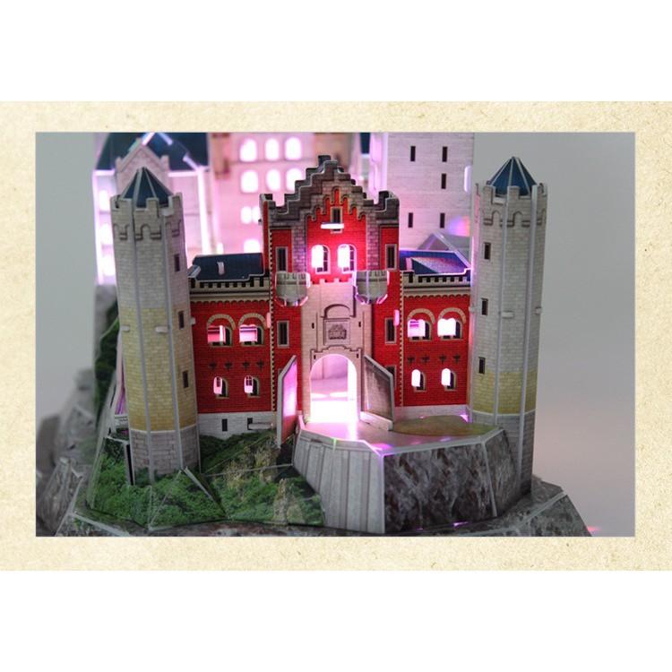 Mô hình giấy 3D - Led lâu đài cổ tích Đức - Neuschwanstein castle (L174h)