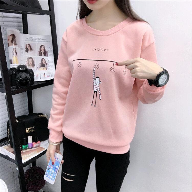 Áo sweater Mềm Tay Dài In Họa Tiết Dễ Thương Thoải Mái Cho Nữ LZD1286