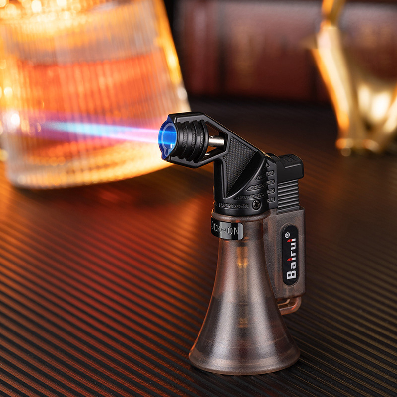 Bật lửa hột quẹt khè ngang BAIRUI BR651 hình kim tự tháp gas lộ thiên - xài gas