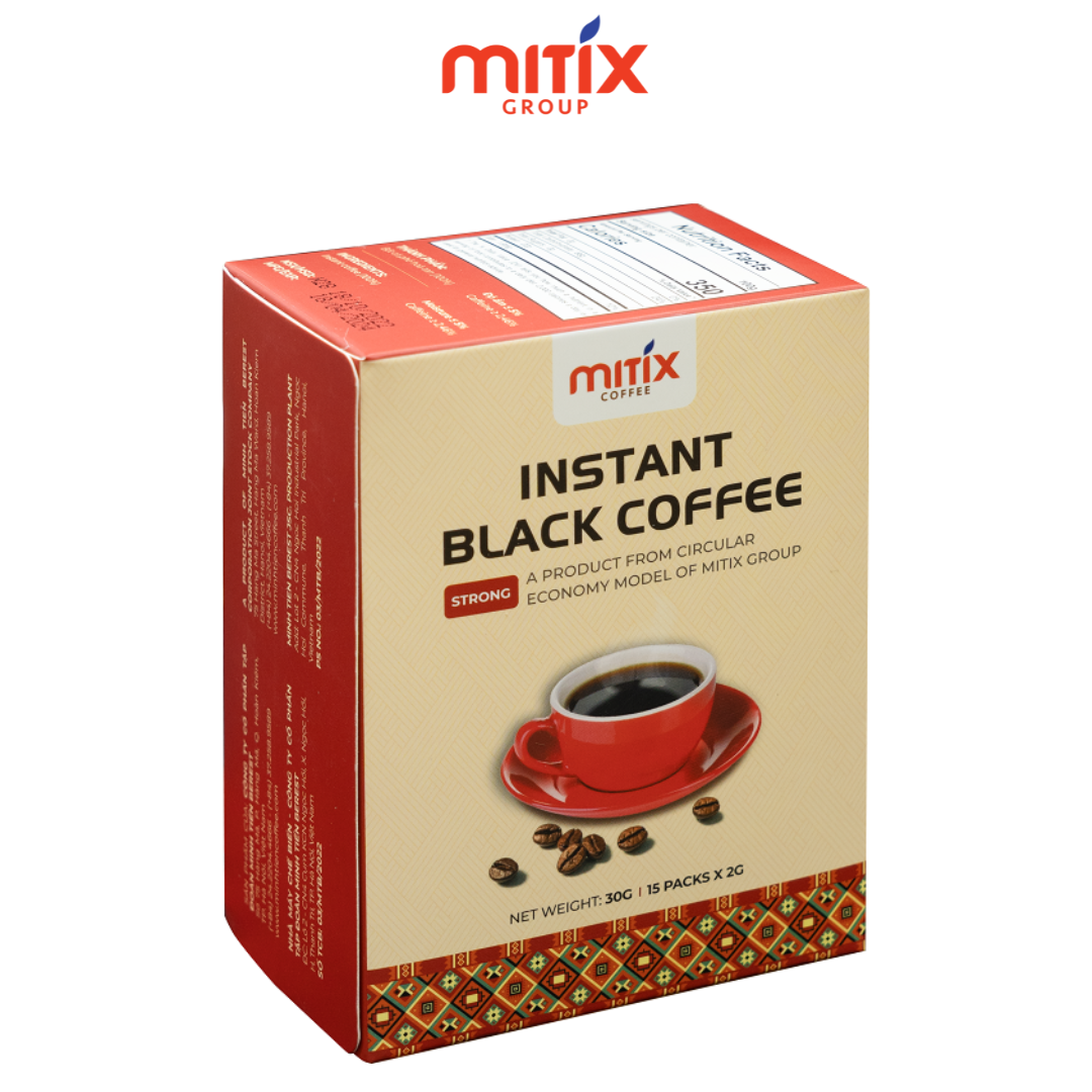 Cà phê hòa tan đen MITIX COFFEE loại 30gr (15 gói *2gr)