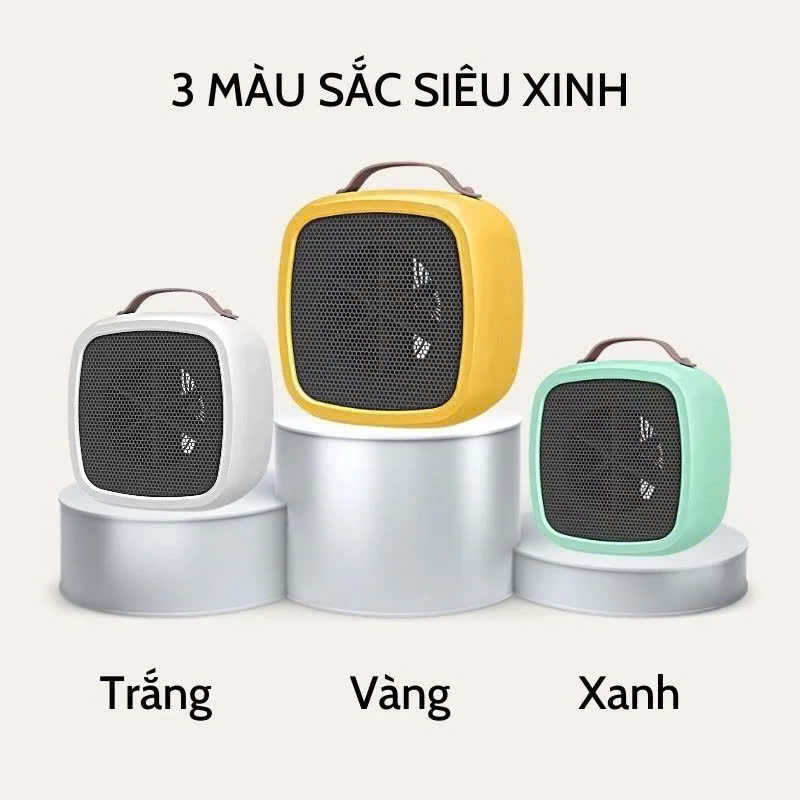 Máy sưởi mini công suất 500-1000W, quạt sưởi mini để bàn Q124, thiết kế nhỏ gọn, làm nóng tức thì, hàng chính hãng, bảo hành 12 tháng