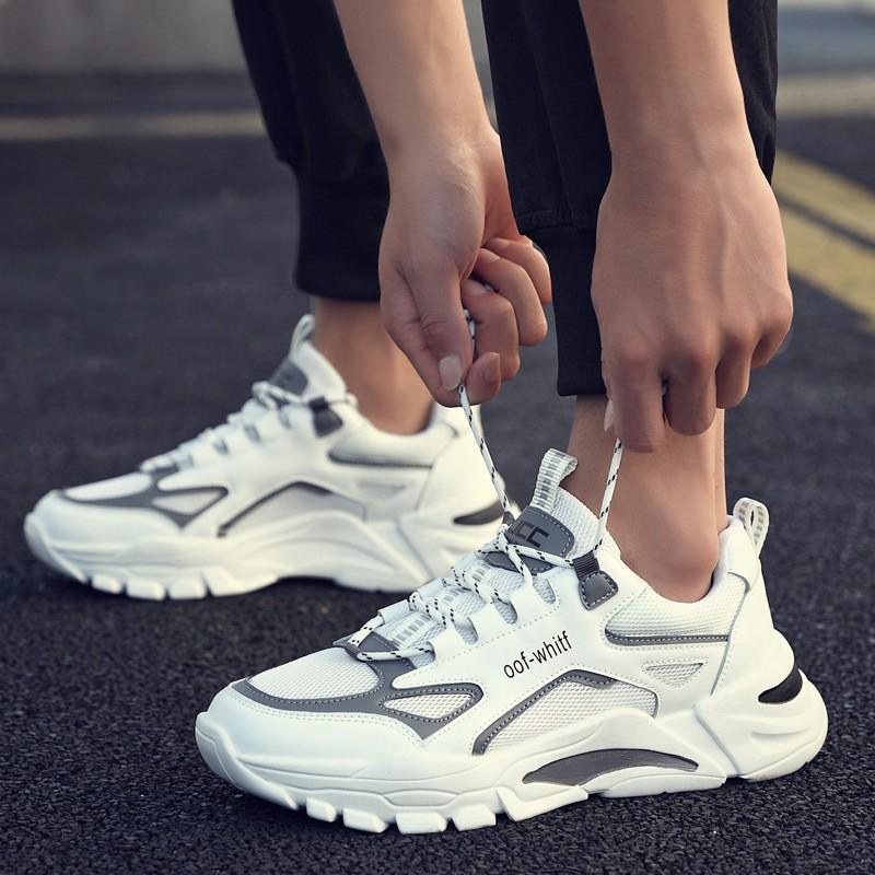 Giày Sneaker Nam Đế Cao Su Non, Giày Nam trend  - Tăng Chiều Cao Tự Nhiên- OFF TRẮNG