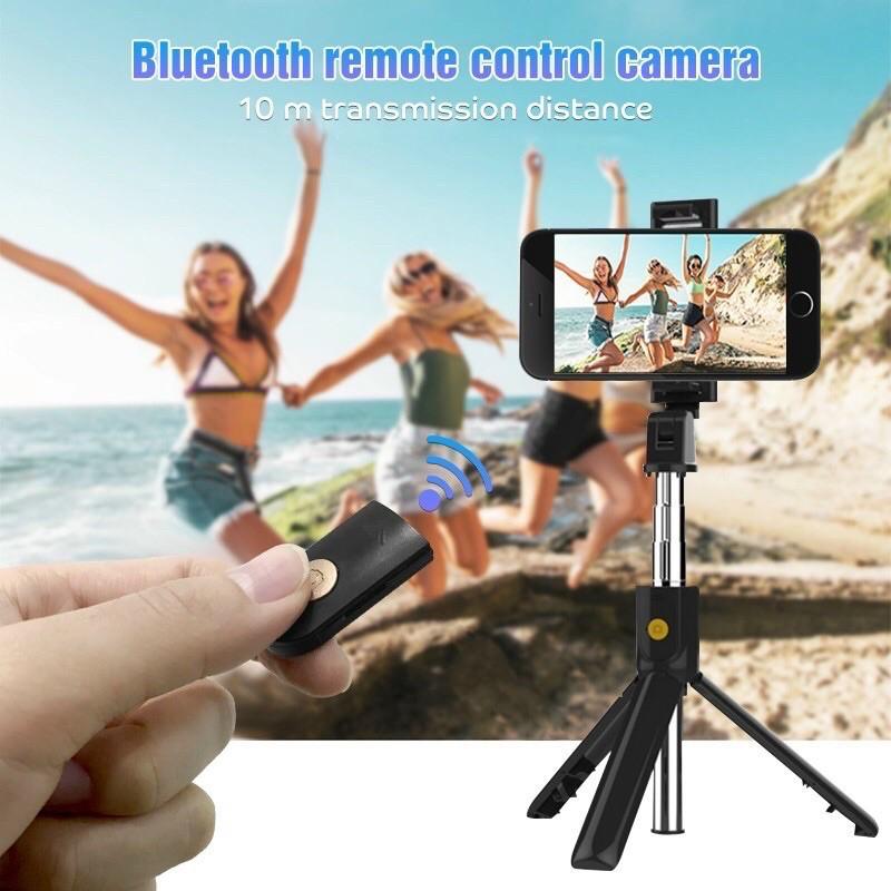 Gậy tự sướng Bluetooth K07, gậy tự sướng 3 chân đa năng chụp hình Selfie Tripod - HappyTech