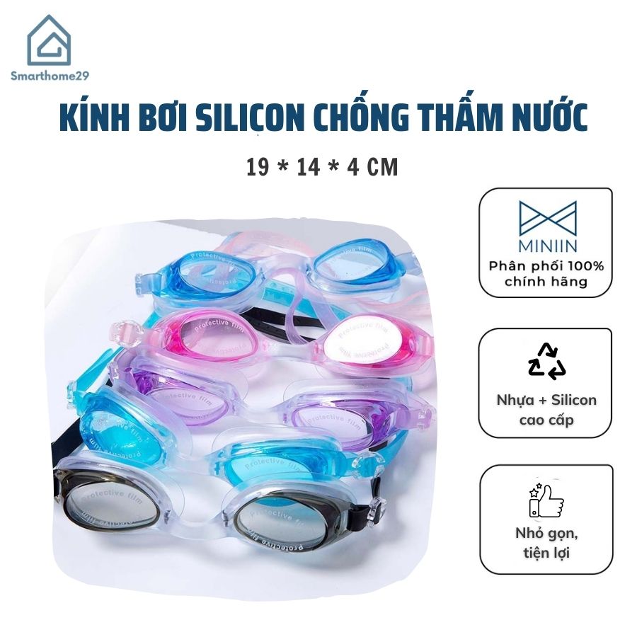 Kính Bơi Chống Thấm Nước Nhiều Màu Sắc Tùy Chọn, Kính Bơi Silicon Cao Cấp Có Hộp Đựng - Chính hãng MINIIN