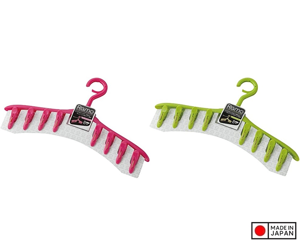 Móc phơi quần áo 8 kẹp Kokubo Ramo - Made in Japan