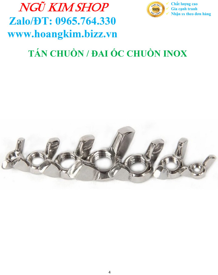 TÁN CHUỒN _ ĐAI ỐC CHUỒN INOX M5, M6, M8