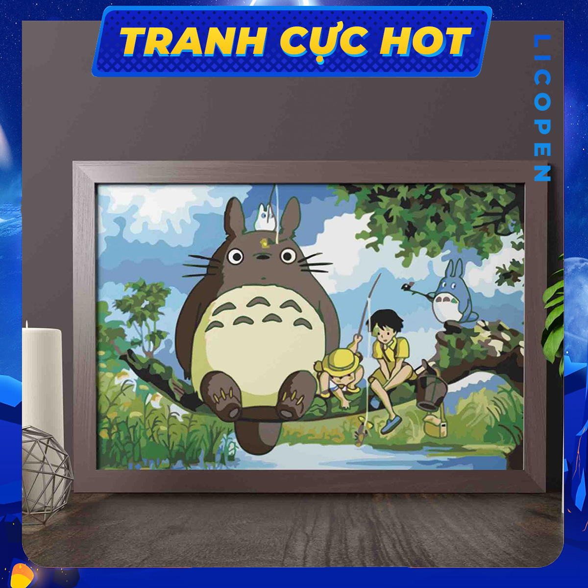 Tranh Tô Màu Theo Số Licopen - Tranh Totoro - MS328