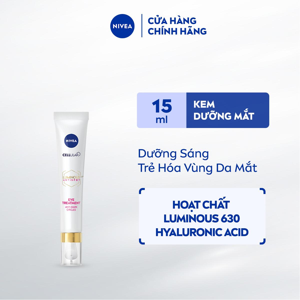 Kem Mắt NIVEA LUMINOUS 630 Giúp Trẻ Hóa Làm Mờ Quầng Thâm Chuyên Sâu (15 ml) - 94136
