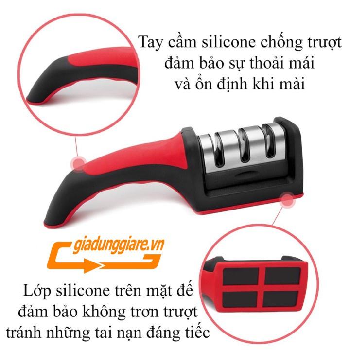 ( Bán sỉ ) Dụng cụ mài dao kéo 3 khe (3 cấp độ) tay cầm tiện lợi mài dao sắc bén nhanh và hiệu quả