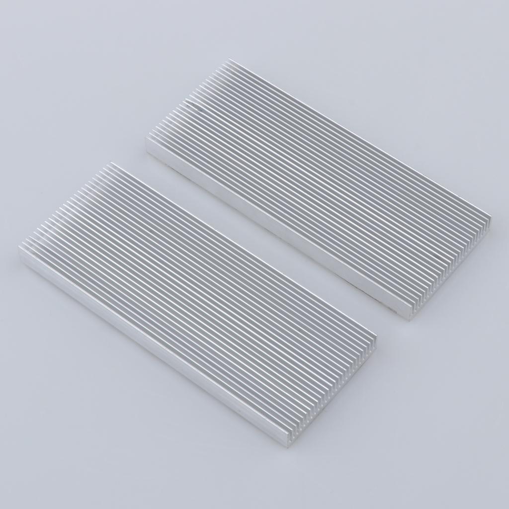 2X 2x Aluminum CPU Heatsink Cooling Cooler Fan Cooler Pad Kit 100x41x8mm