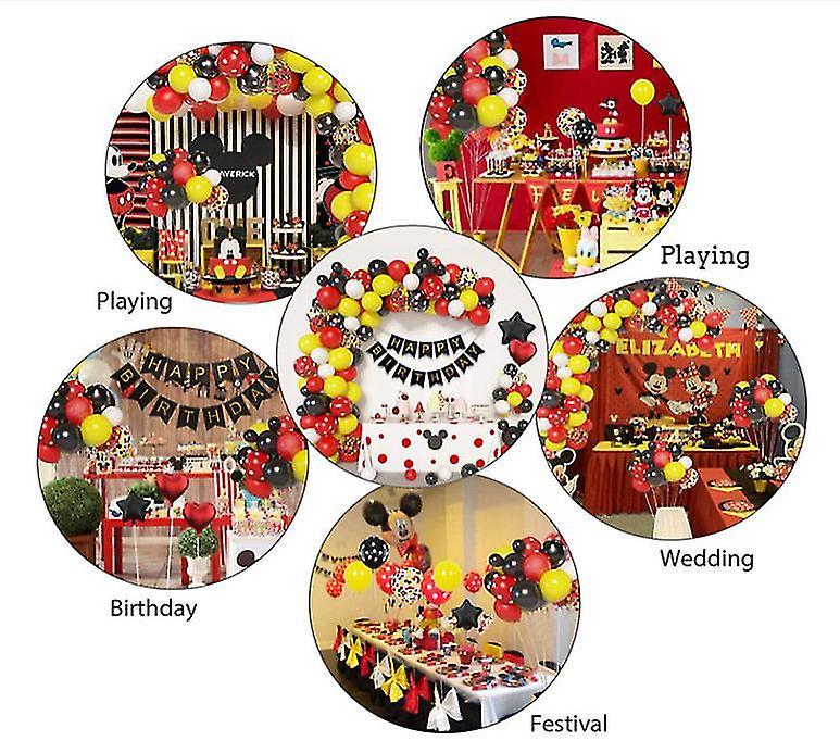 Bộ dụng cụ cung cấp đồ sinh nhật cho chuột hoạt hình cho đồ trang trí sinh nhật chủ đề Mickey