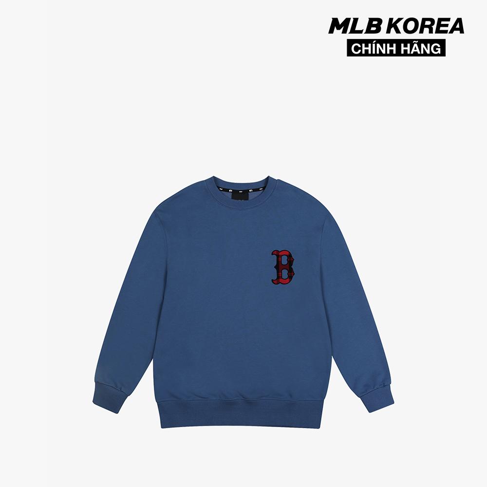 MLB - Áo sweatshirt phom suông tay dài Check Front Logo 31MTE2041-43U