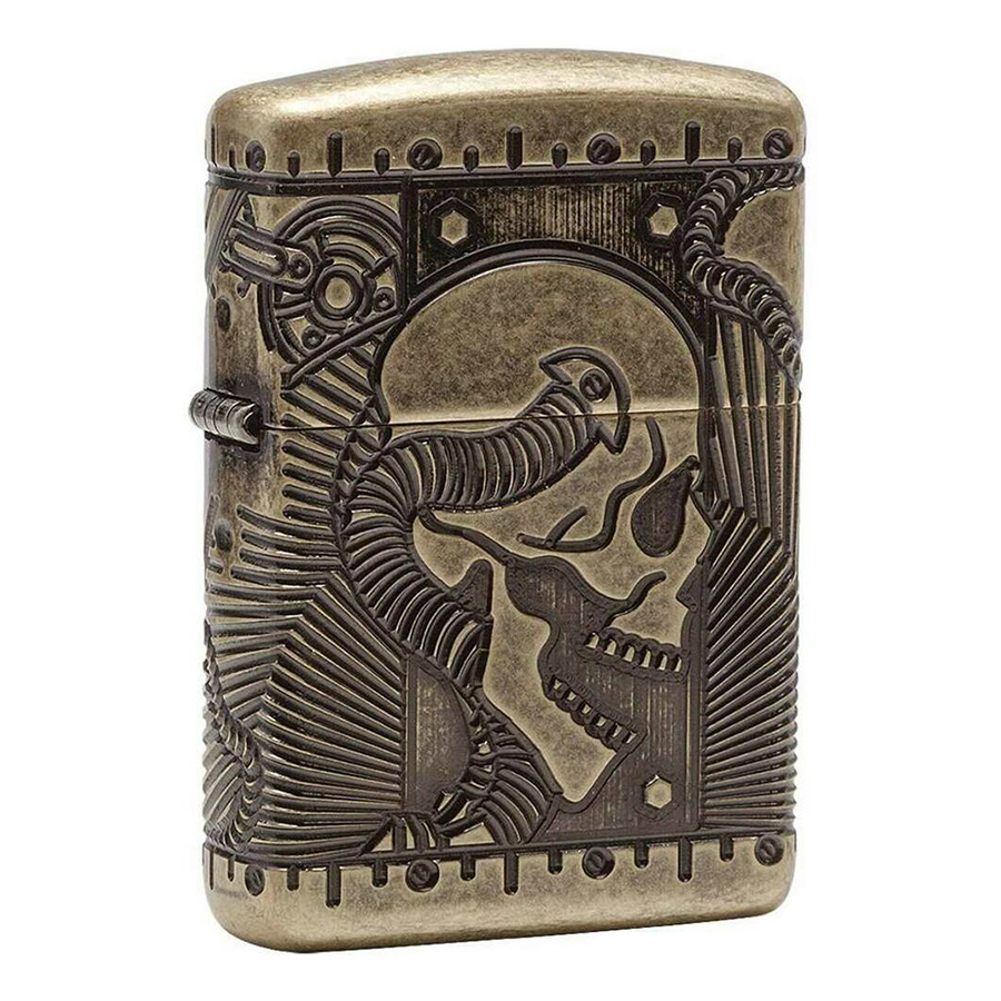 Bật Lửa Zippo 29268 - Steampunk 360 Multicut Antique Brass Armor