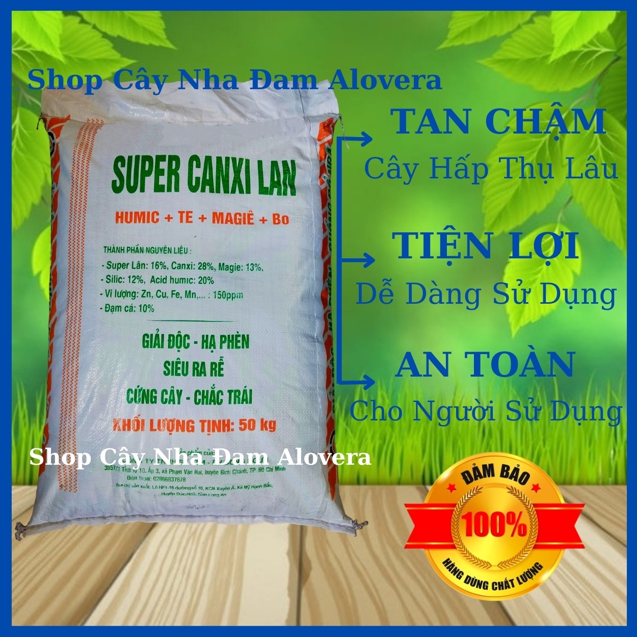 Phân Lân Canxi HUMIC Chuyên Giải Độc Hạ Phèn 1KG