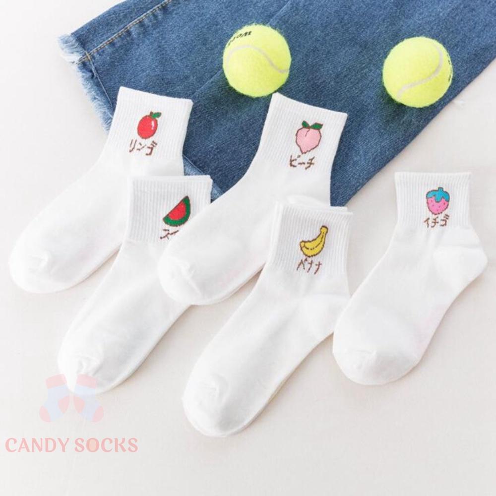 Tất nữ vớ nữ cổ trung, Set 5 đôi tất nữ phong cách Hàn Quốc, co dãn 4 chiều, chất liệu cotton Hàn cao cấp TN-187