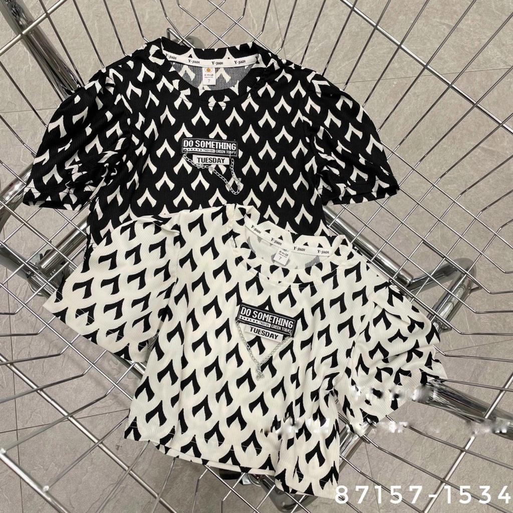 Áo croptop bé gái 2-8 tuổi chữ DO SOMET, Áo cộc tay cho bé hàng Quảng Châu cao cấp thấm hút mồ hôi