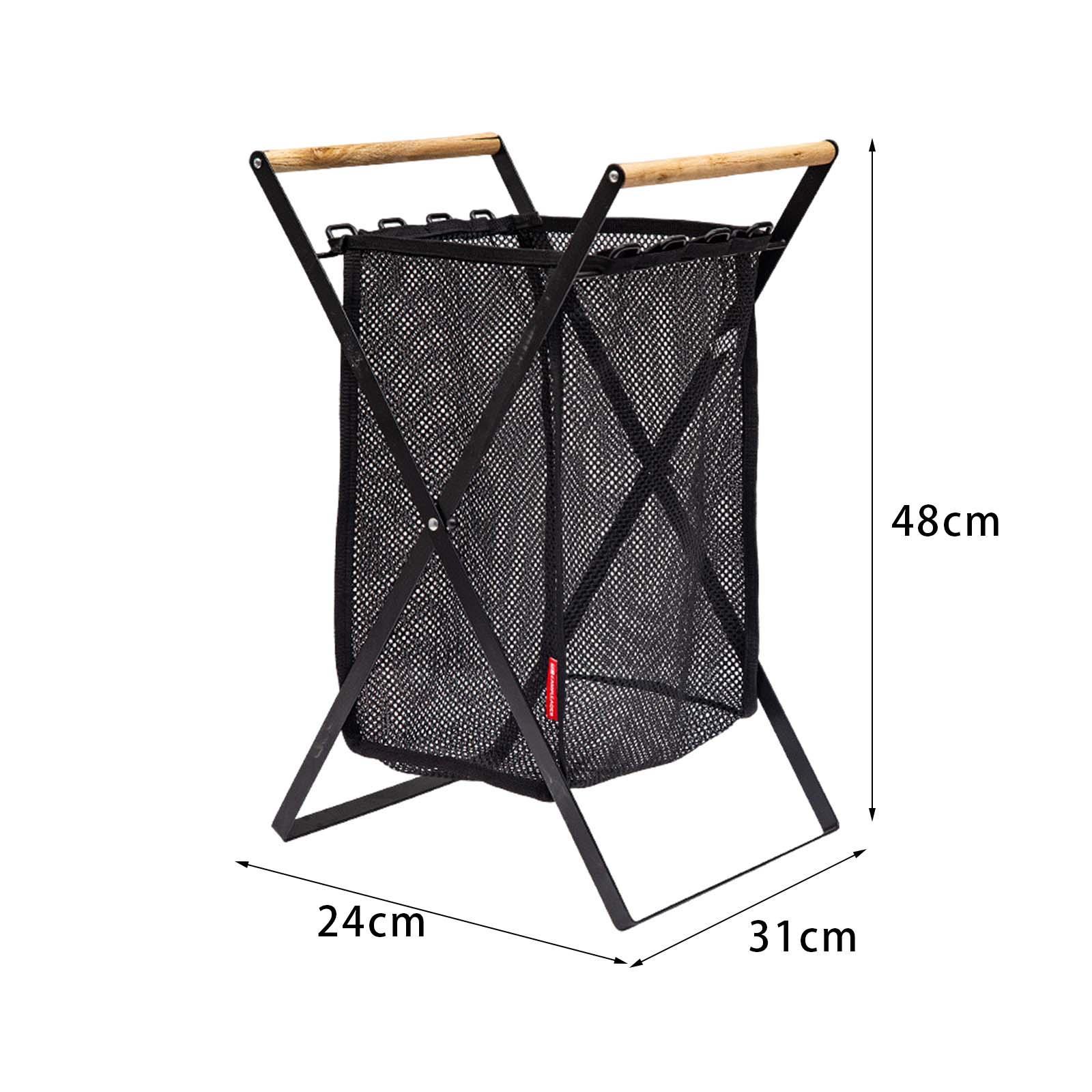 Mesh Laundry Basket Folding with Handles Wash Clothes Bag Hamper