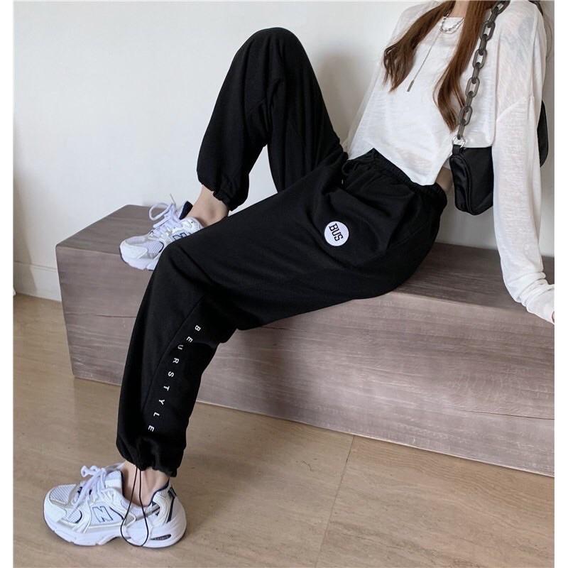 Quần Thun Nỉ Jogger Chữ Thêu Bus 3 Màu cực dễ mix đồ kèm ảnh thật