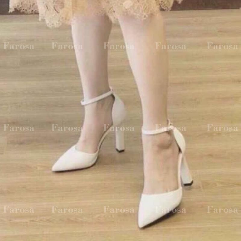 Dép sandal nữ cao gót 9cm bít gót FAROSA mũi nhọn lên chân cực xinh - C22