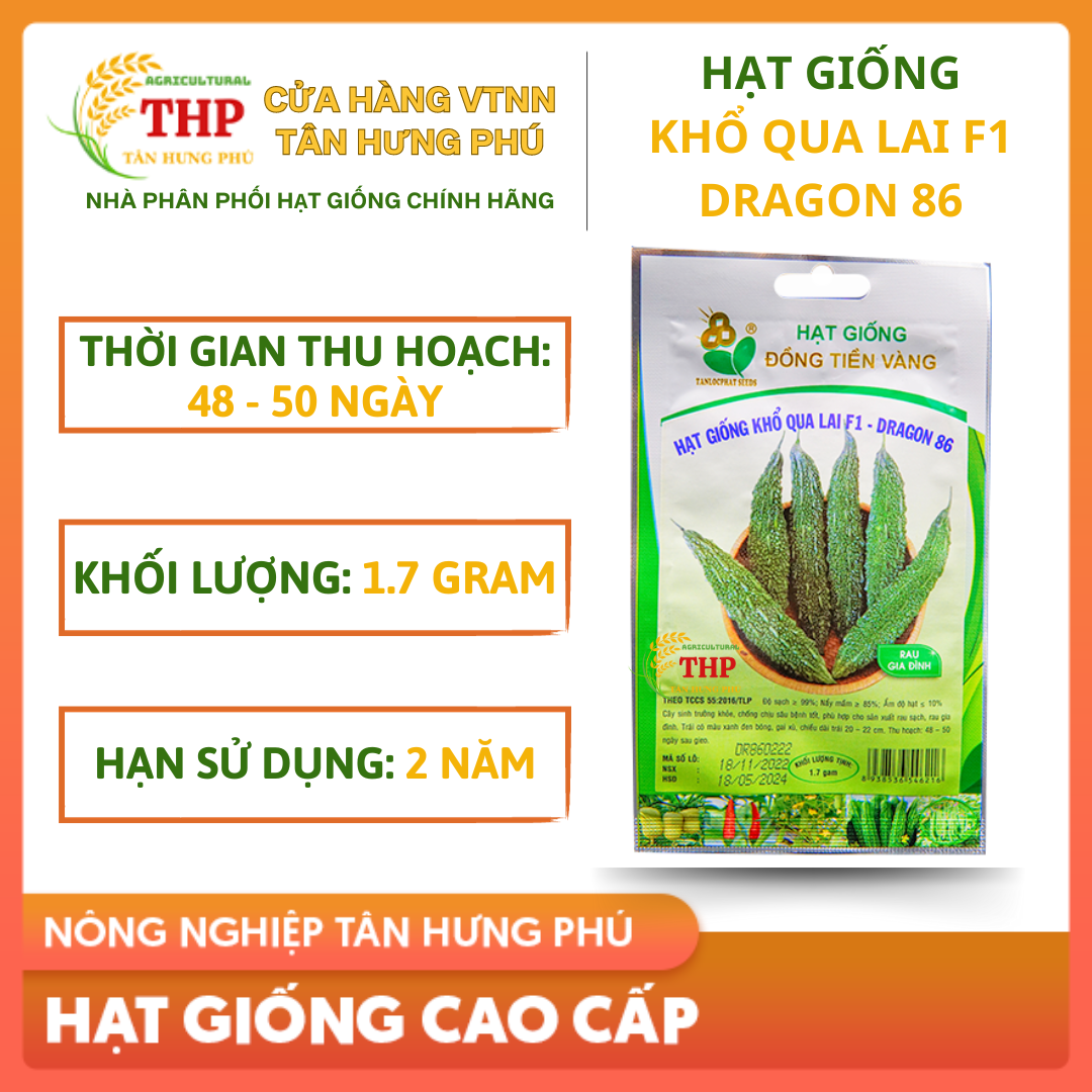 Hạt giống Khổ qua Lai F1 Dragon 86 | Hạt giống | gói 1.7gr