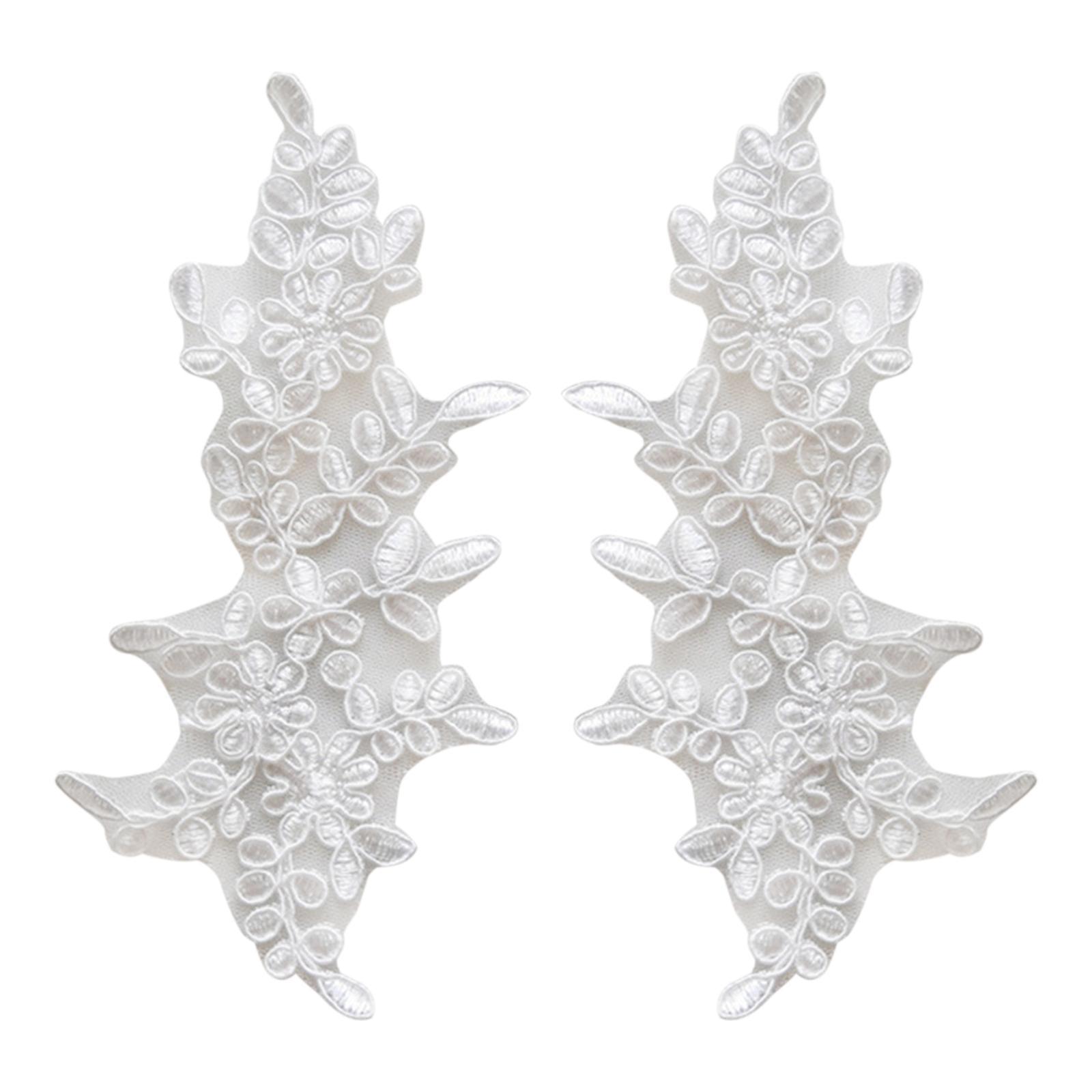 1 Pair Lace Applique Evening Dress Sewing Crafts Jacket Embroidery Appliques