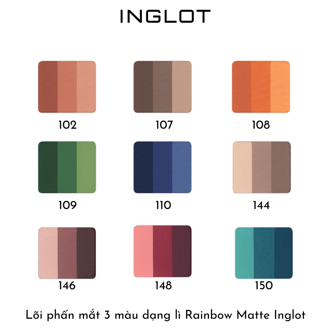 Lõi phấn mắt 3 màu dạng lì Rainbow Matte NF Inglot (3.4g)