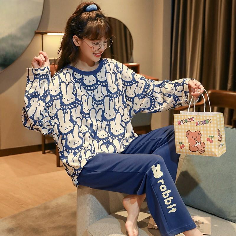 Đồ Bộ- Đồ Ngủ Nữ-Bộ Mặc Nhà Cotton Dài Tay Guu Thu Đông Cao Cấp Dễ Thương BDTD02