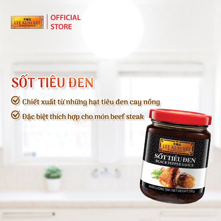 Sốt Tiêu Đen Lee Kum Kee 230g/hủ thích hợp cho việc xào nấu