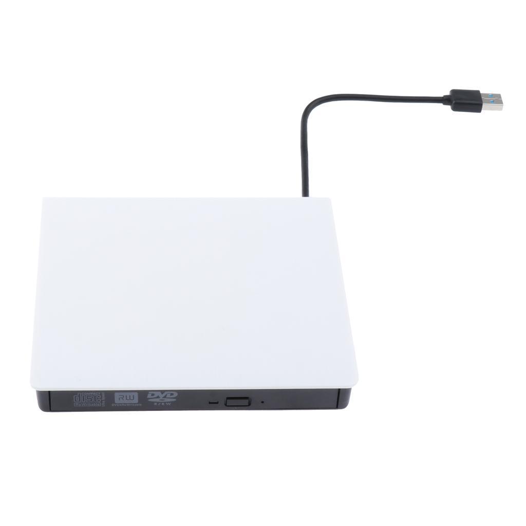 USB 3.0 Slim External CD DVD-RW Optical Drive Burner Player for Laptop White