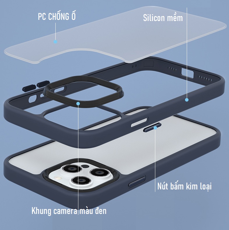 Ốp Lưng Mờ Chống Bám Vân Tay cho IPHONE 11/ 11 Pro 11 Pro Max, 12/ 12 Pro/ 12 Pro Max, Iphone 13/ 13 Pro/ 13 Pro Max, Iphone 14 Pro Max/ 14 Pro Lưng Cứng Mờ, Viền Dẻo Bảo Vệ Camera.