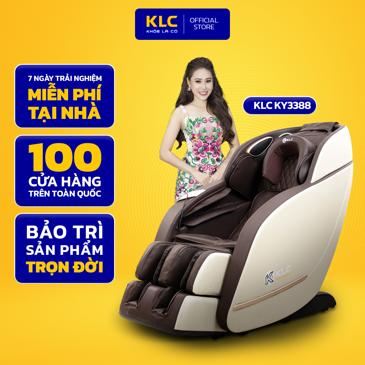 Ghế massage toàn thân KLC K3388, Công nghệ không trọng lực kết hợp con lăn 3D, chất liệu da Simili cao cấp