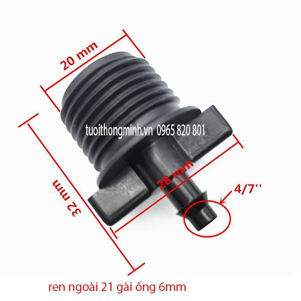 5 đầu nối ống 6mm chân ren 21 tiện lợi