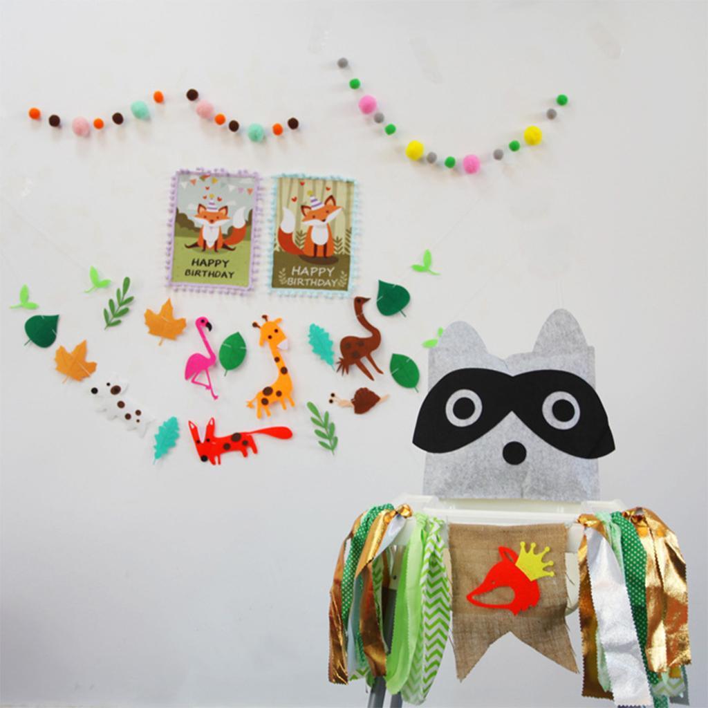 Cute Animal Bunting Banner Birthday Baby Shower Kids Room Christmas Decor