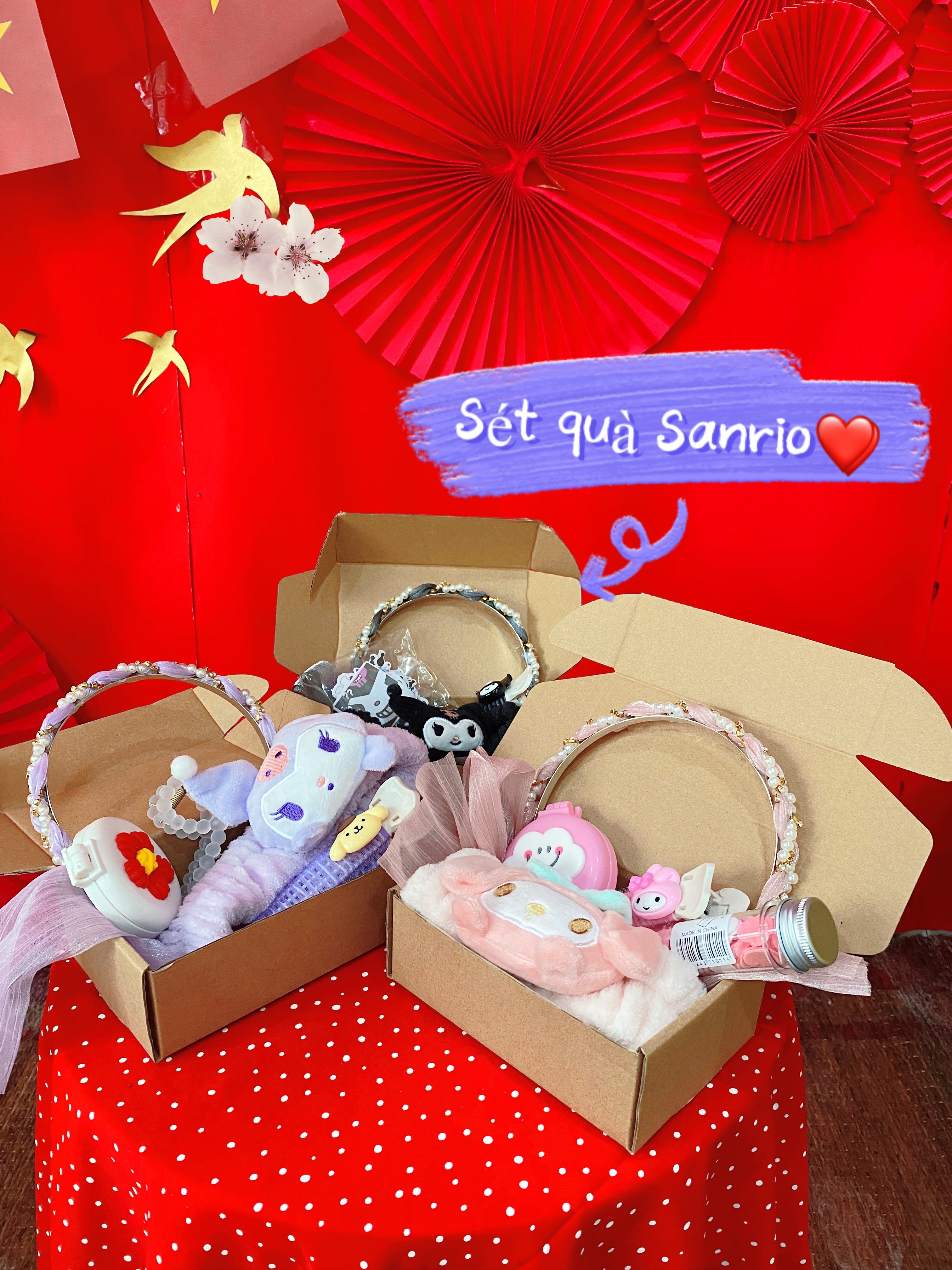 Set quà tặng Phong cách Kuromi Cinnamon Sanrio l