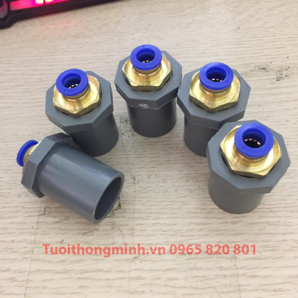 Đầu chuyển từ ống PVC 21 sang nối nhanh 8mm