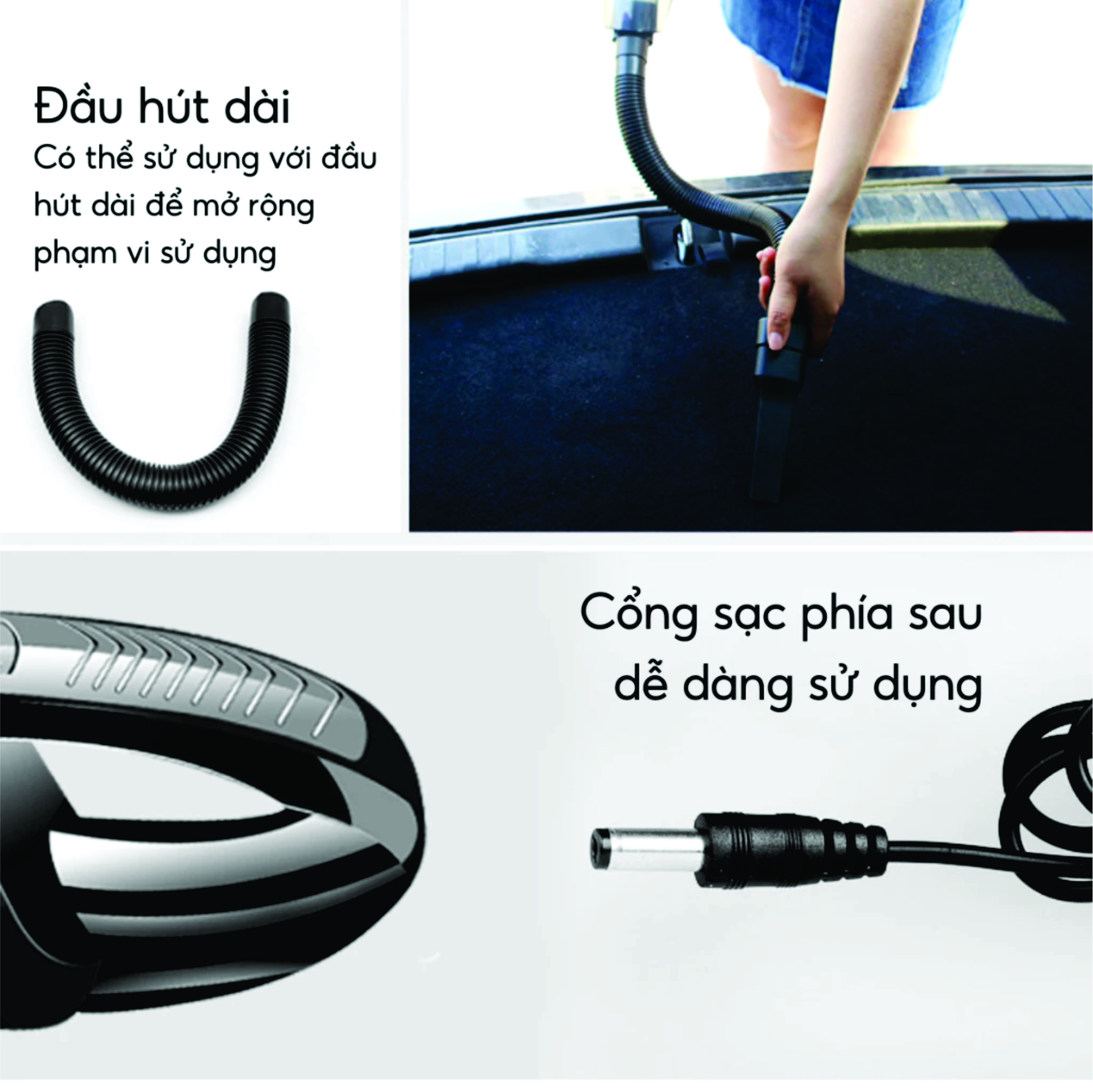 Máy Hút Bụi Cầm Tay Cao Cấp, Thiết kế Không Dây, Tặng Kèm Đầu Hút, Lực hút 20000PA Siêu Mạnh Hàng Nhập Khẩu